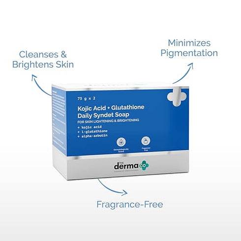 The Derma co Kojic Acid + Glutathione Daily Syndet Soap with LGlutathione & Alpha Arbutin